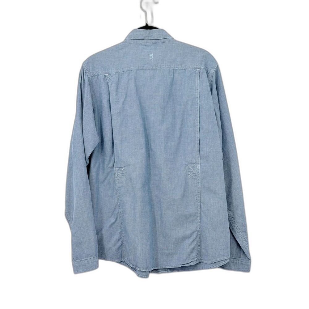 Browning for Her Super Naturals Chambray 100% Cotton Button Up Shirt XL Top - Picture 7 of 11